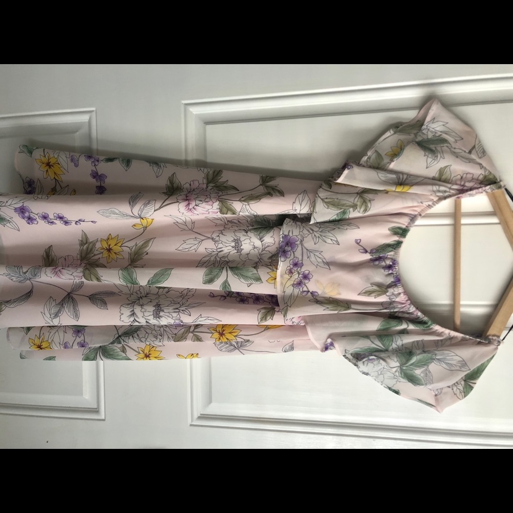 Flowy Floral Dress Pink M